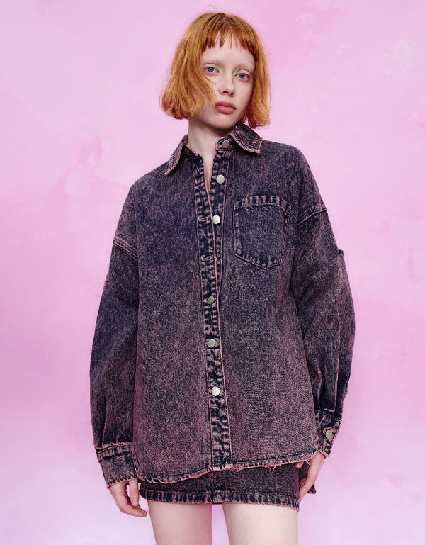 Press Button Denim Shirt