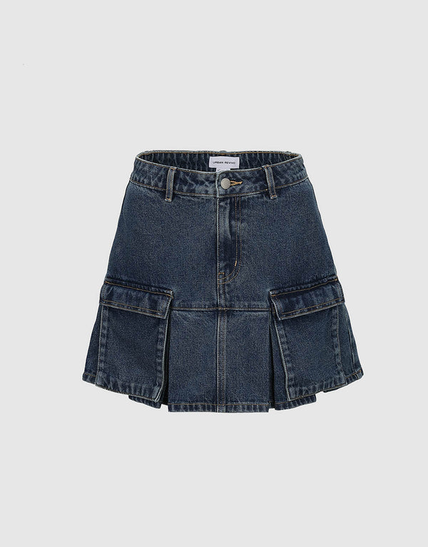 Mini A-Line Denim Skirt