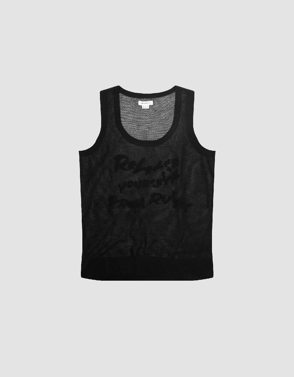 Printed U Neck Knitted Tank Top