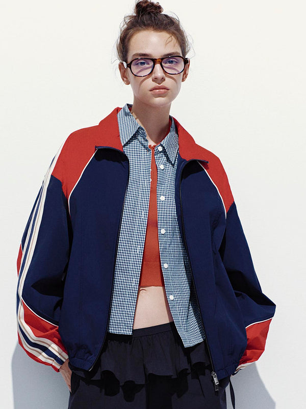 Colorblock Contrast Full Zip Jackets