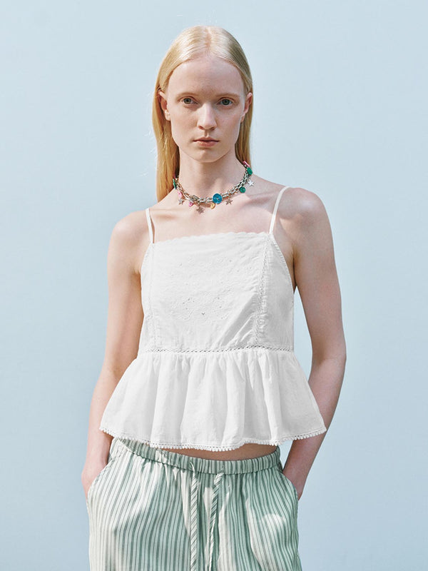 Ruffle Hem Cami Tops