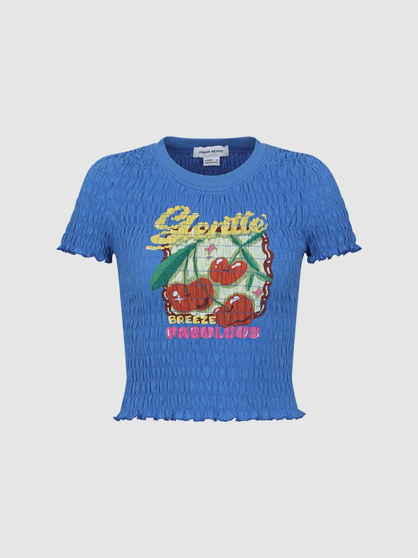 Shirred Short Sleeve T-Shirts