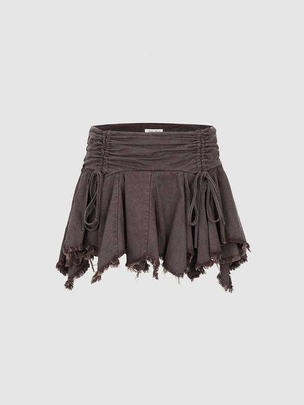 Ruched Mini A-Line Skirts