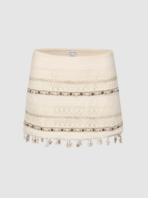 Textured Straight Mini Skirts