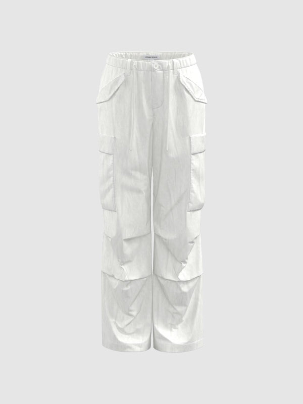 Flap Pocket Wide-Leg Pants