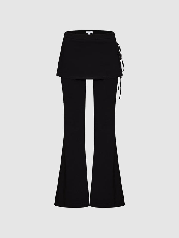 Skirt Layered Flare Pants