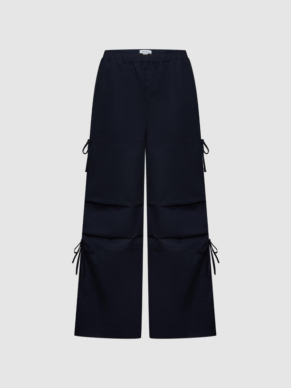 String Detail Cargo Wide Leg Pants
