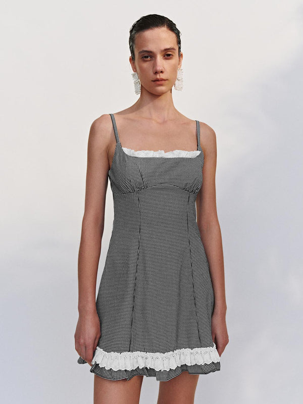 Striped Ruffle Hem Cami Dresses