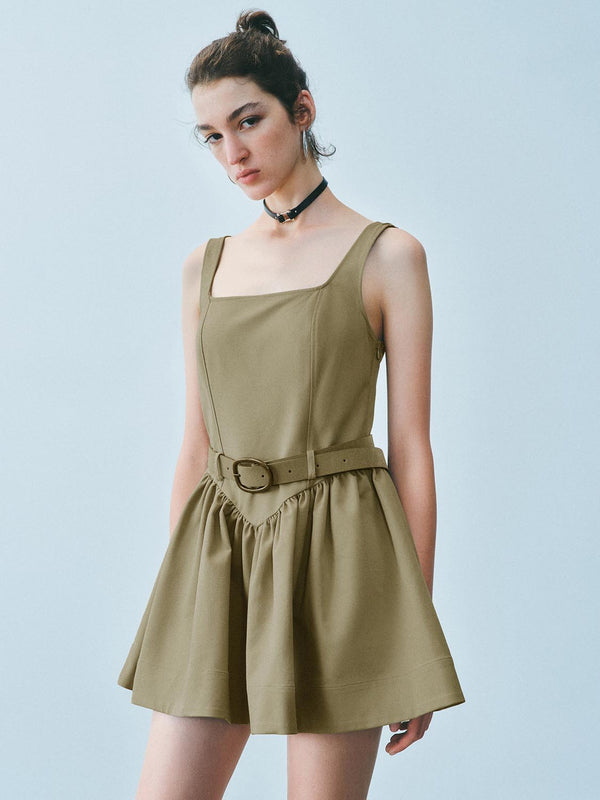 Wide Strap A-Line Mini Dresses