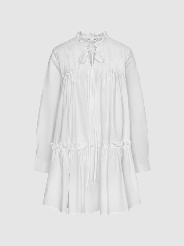 Ruffle Trim A-Line Midi Dresses