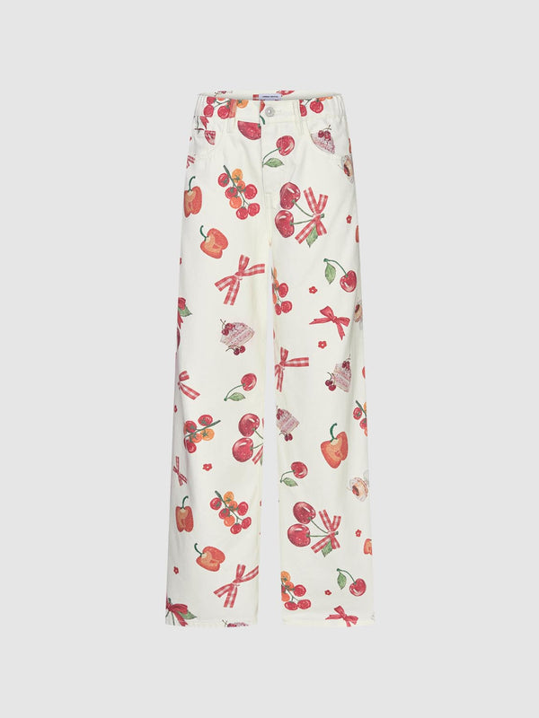 Floral Denim Jeans