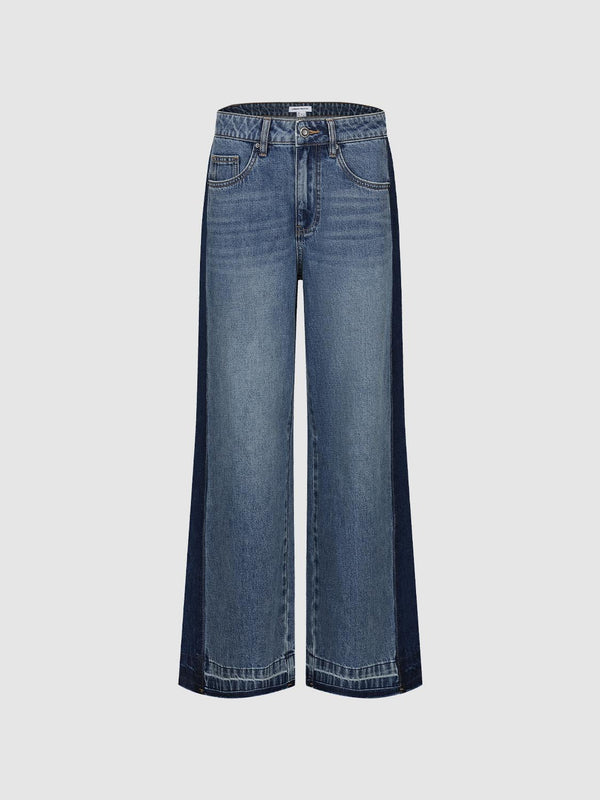 Contrast Flare Leg Jeans