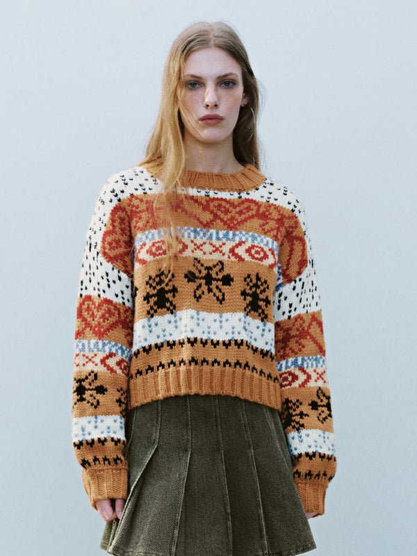 Tribal Pattern Knitted T-Shirts