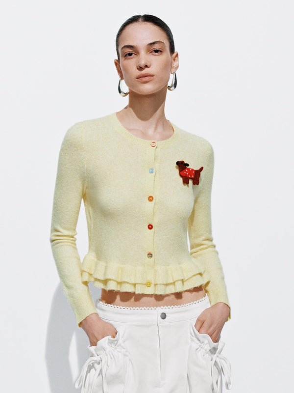 Ruffle Hem Knitted Cardigans