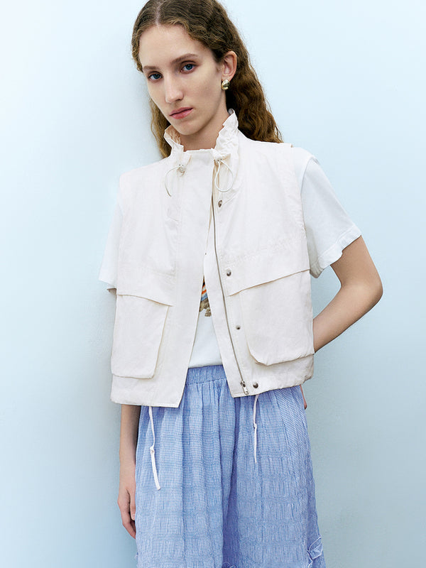 Stand Collar Straight Vest