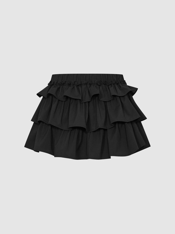 Mini Ruffle Hem Skirts