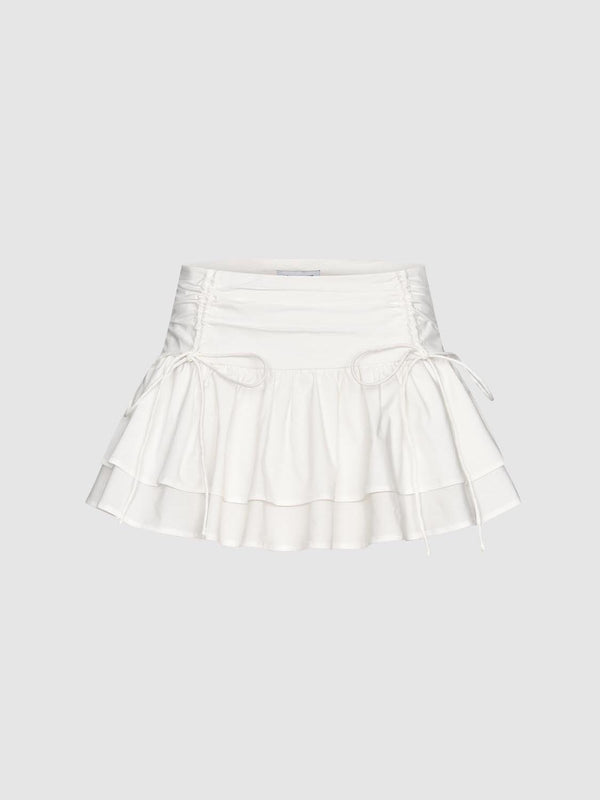 Shirred Mini A-Line Skirts