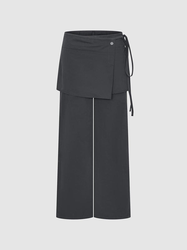 2 In 1 Wide-Leg Pants