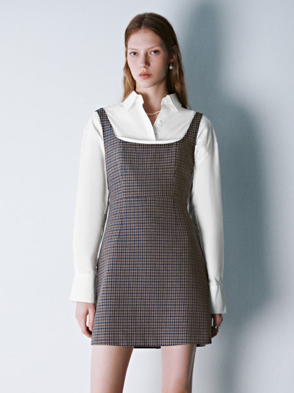 Checkered Sleeveless A-Line Dress