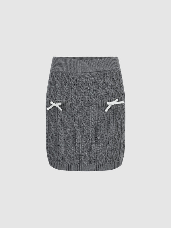 Mini Straight Knitted Skirt