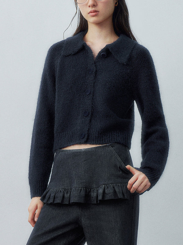 Shirt Collar Knitted Cardigans