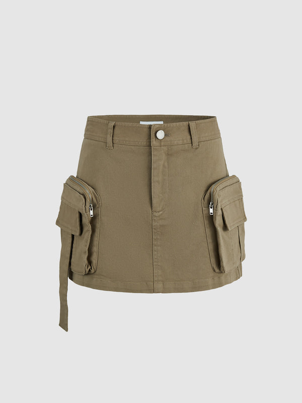 Multi Pocket Mini A-Line Skirt