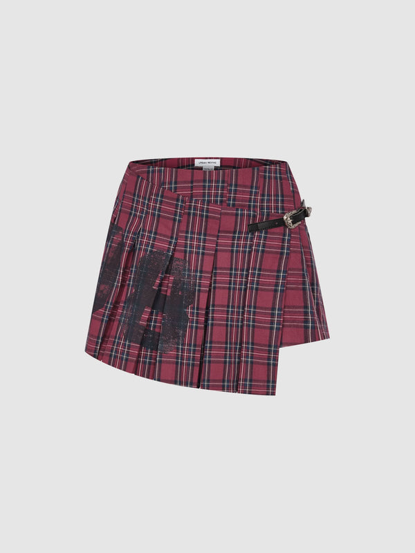 Plaid Mini A-Line Skirts