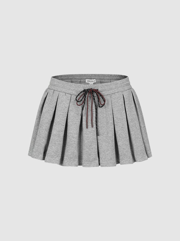 Drawstring A-Line Mini Skirts