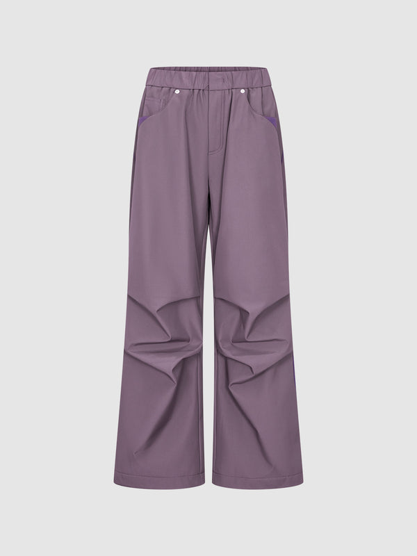 Ruched Wide-Leg Pants