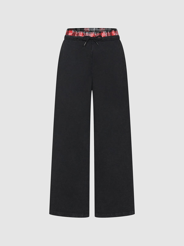 Bow Decor Wide-Leg Pants