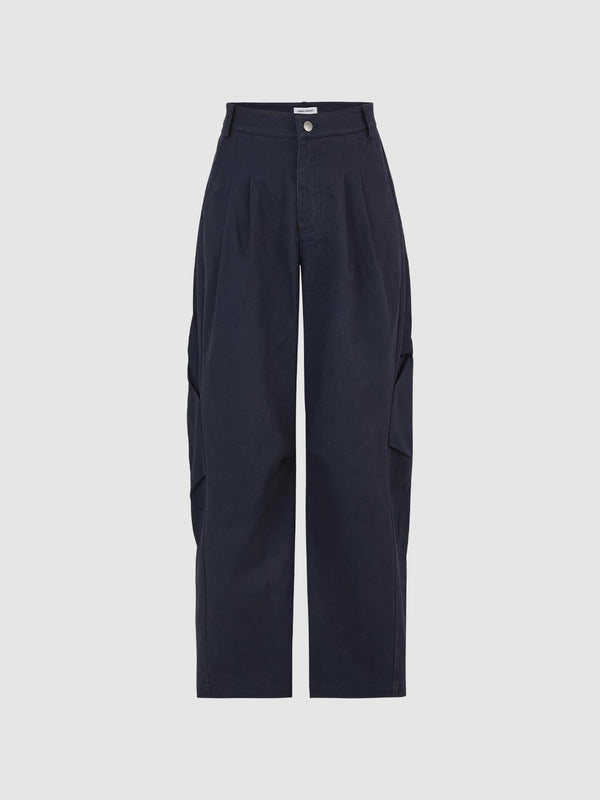 Zip-Fly Loose Carrot Trousers