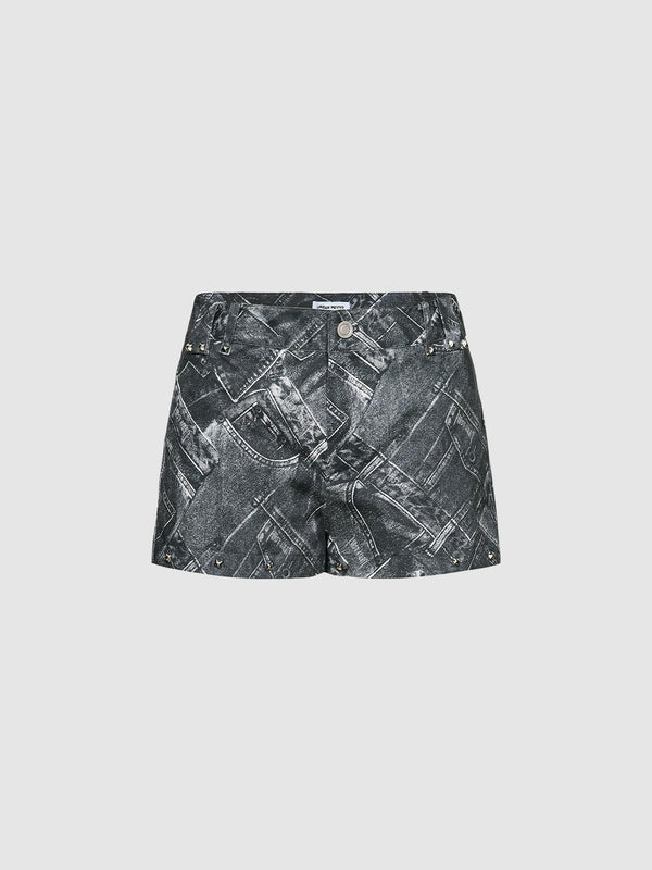 Beaded Print Shorts