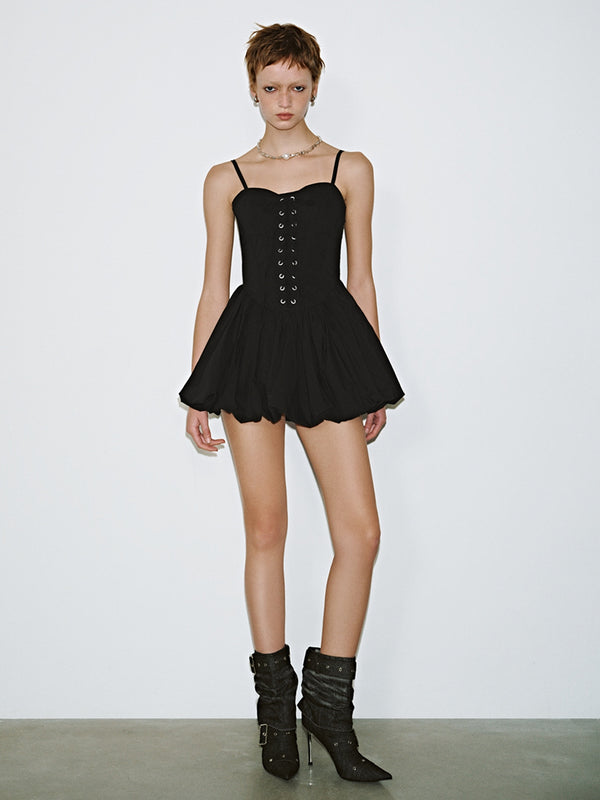 Lace Up Front Flared Dresses