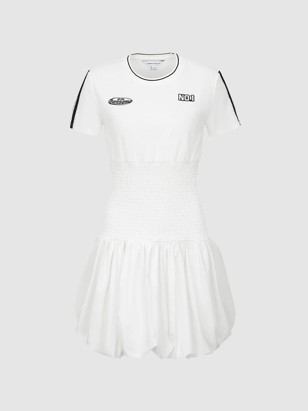 Nipped Waist Bubble Midi Dresses