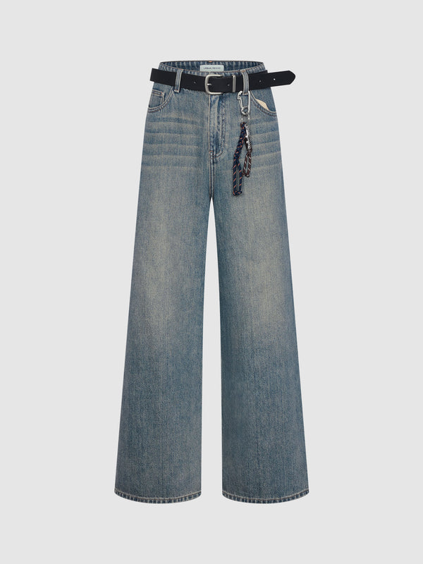 Regular Denim Wide-Leg Jeans