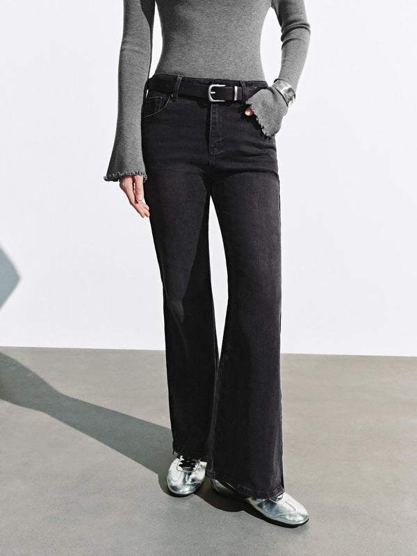 Belted Flare Leg Jeans