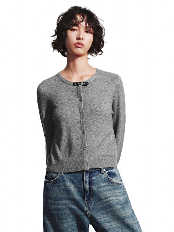 Buckle Detail Knitted Cardigans