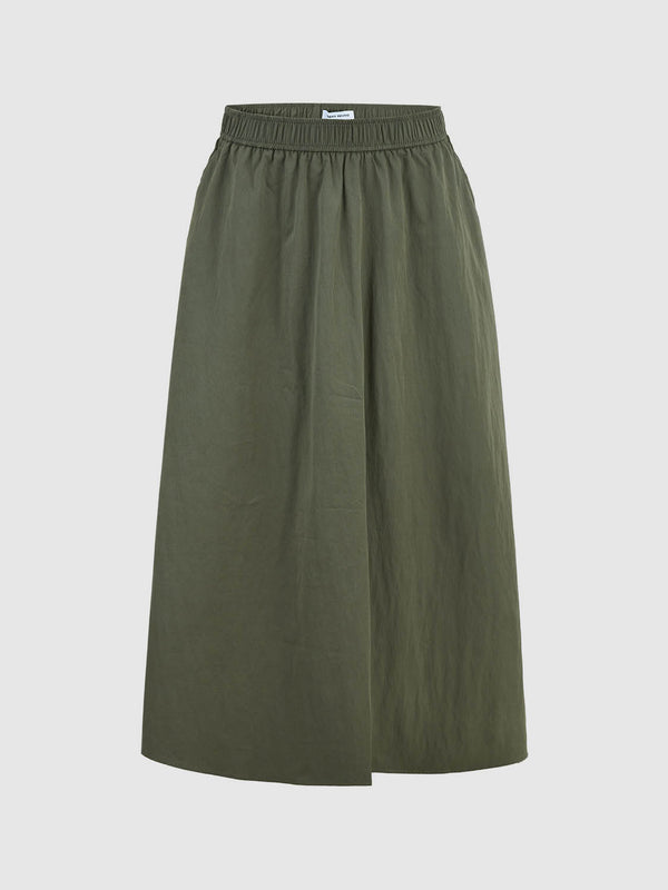 Elastic Waist A-Line Skirt