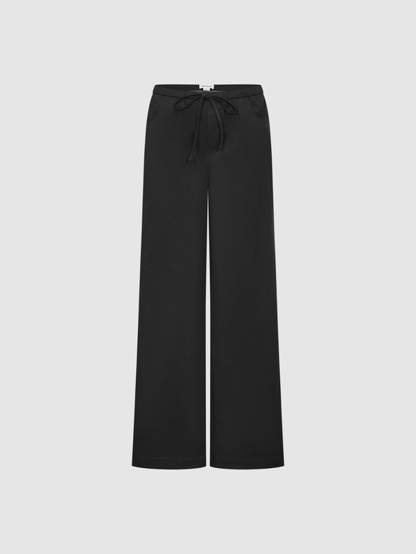 Bow Decor Wide-Leg Pants