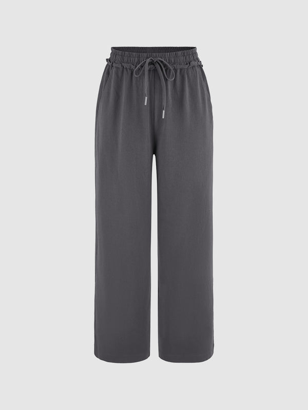 Drawstring Wide-Leg Pants