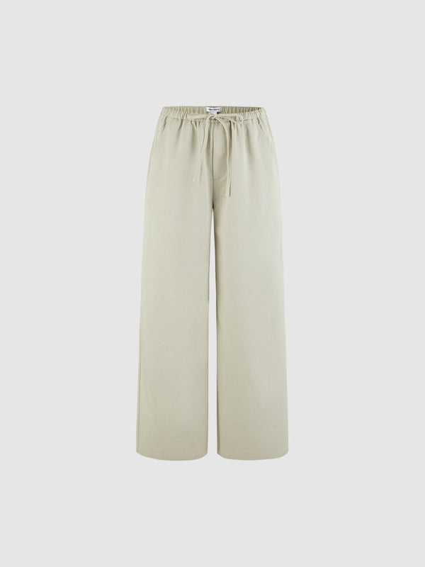 Drawstring Wide-Leg Pants