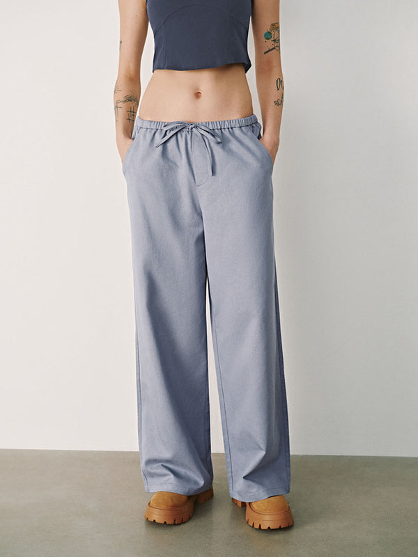 Drawstring Wide-Leg Pants