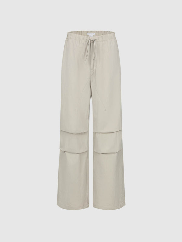Ruched Wide-Leg Pants