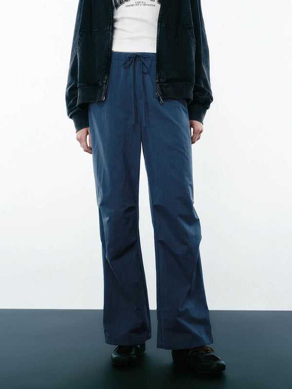 Ruched Wide-Leg Pants