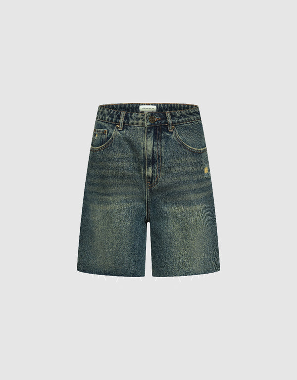 Raw Hem Denim Shorts