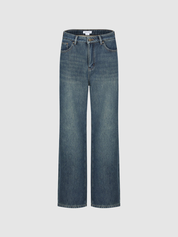 Straight Leg Denim Jeans