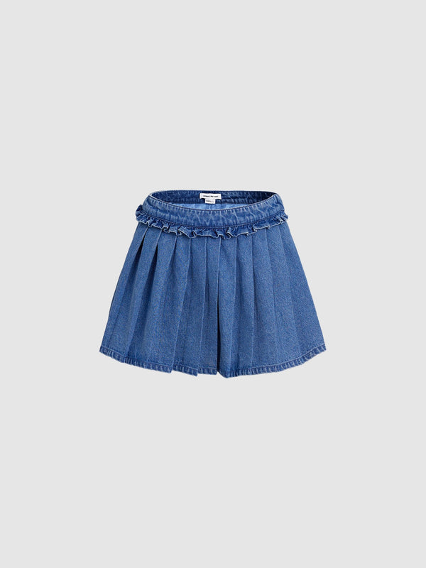 Pleated Denim Skirts