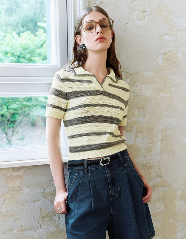 Striped Knitted T-Shirt