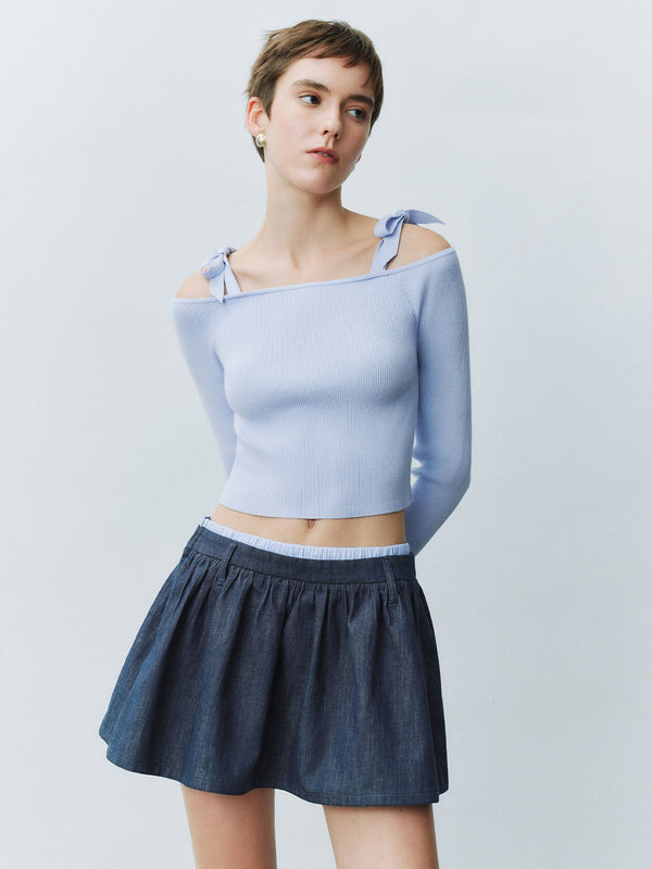 One Shoulder Knitted T-Shirts