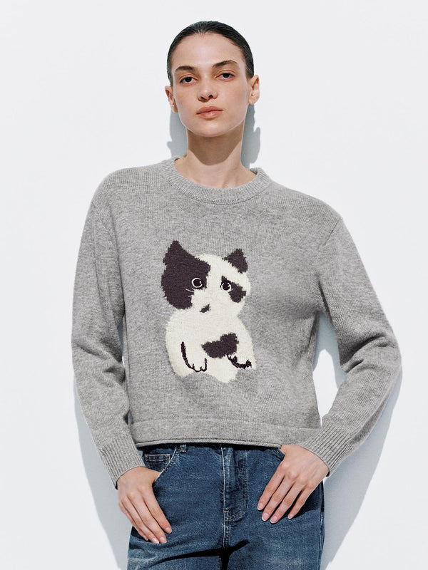 Graphic Long Sleeve Knitted T-Shirts